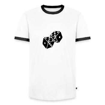 Würfel 5er Pasch - Fünferpasch - Männer Kontrast-T-Shirt - Weiß/Schwarz - Vorne - AI Model Female 172 light (172cm) & AI Model Male 178 dark (178cm)