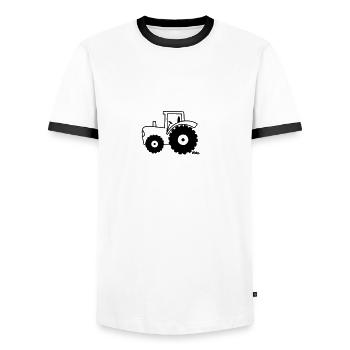 Auto - Men's Ringer Shirt - white/black - Front - AI Model Female 172 light (172cm) & AI Model Male 178 dark (178cm)