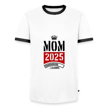 Mama 2025 Loading Mom - Männer Kontrast-T-Shirt - Weiß/Schwarz - Vorne - AI Model Female 172 light (172cm) & AI Model Male 178 dark (178cm)