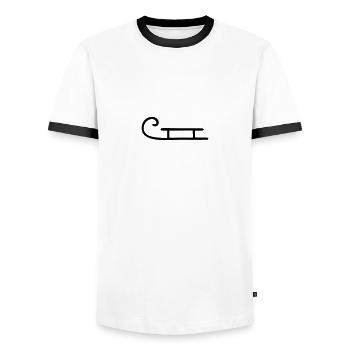 Simply sled - Men's Ringer Shirt - white/black - Front - AI Model Female 172 light (172cm) & AI Model Male 178 dark (178cm)