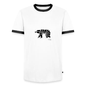 Geometrischer Bär Streetstyle Hipster Urban - Männer Kontrast-T-Shirt - Weiß/Schwarz - Vorne - AI Model Female 172 light (172cm) & AI Model Male 178 dark (178cm)
