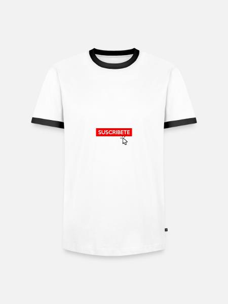 subscribe - Men's Ringer Shirt - white/black