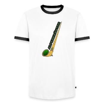 Alphorn Bong - Männer Kontrast-T-Shirt - Weiß/Schwarz - Vorne - AI Model Female 172 light (172cm) & AI Model Male 178 dark (178cm)