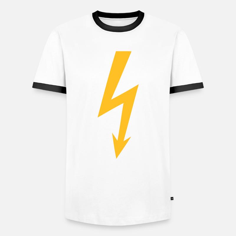 Blitz - Männer Kontrast-T-Shirt - Weiß/Schwarz