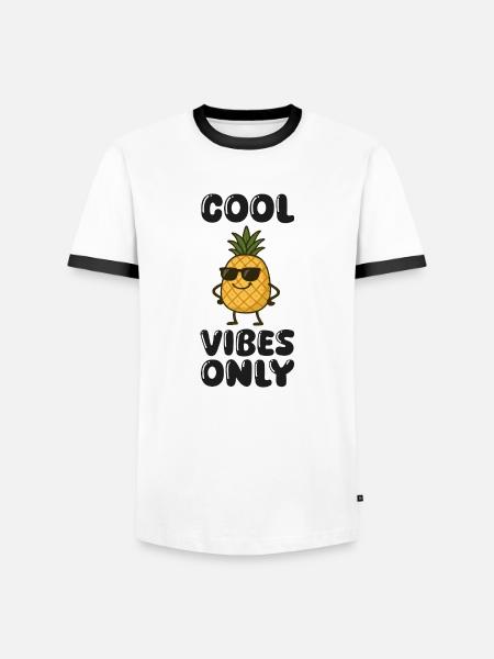 ananas comic - Männer Kontrast-T-Shirt - Weiß/Schwarz