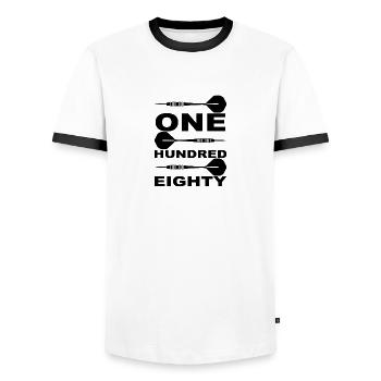Fléchettes Sports Fun - T-shirt contrasté Homme - blanc/noir - Devant - AI Model Female 172 light (172cm) & AI Model Male 178 dark (178cm)
