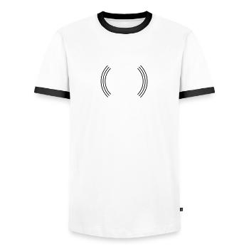 record - T-shirt contrasté Homme - blanc/noir - Devant - AI Model Female 172 light (172cm) & AI Model Male 178 dark (178cm)