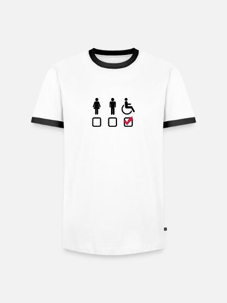 behinderter_f2 - Men's Ringer Shirt - white/black