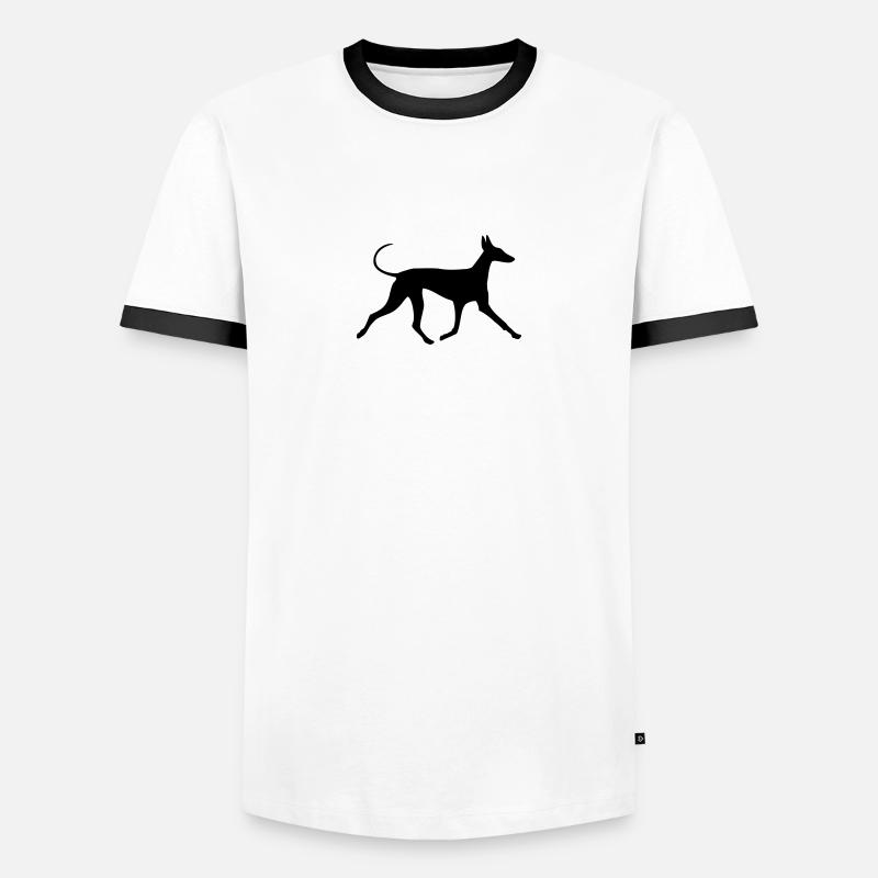 Pharao Hound - Männer Kontrast-T-Shirt - Weiß/Schwarz