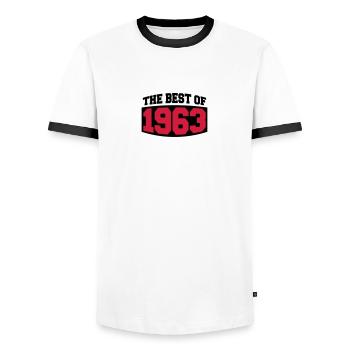 The Best Of 1963 - T-shirt contrasté Homme - blanc/noir - Devant - AI Model Female 172 light (172cm) & AI Model Male 178 dark (178cm)
