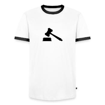 Juge - T-shirt contrasté Homme - blanc/noir - Devant - AI Model Female 172 light (172cm) & AI Model Male 178 dark (178cm)