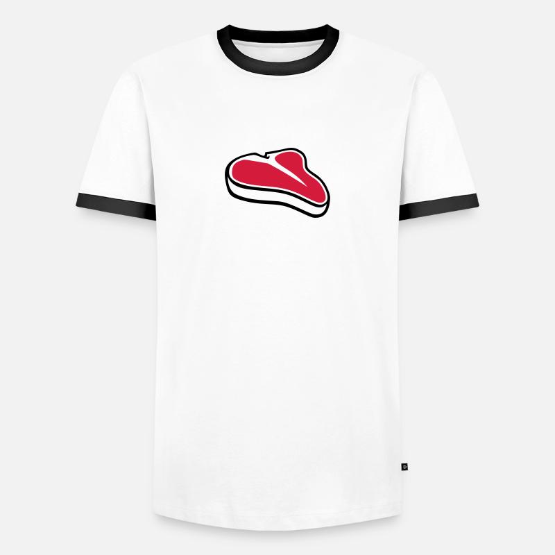 Steak - Men's Ringer Shirt - white/black