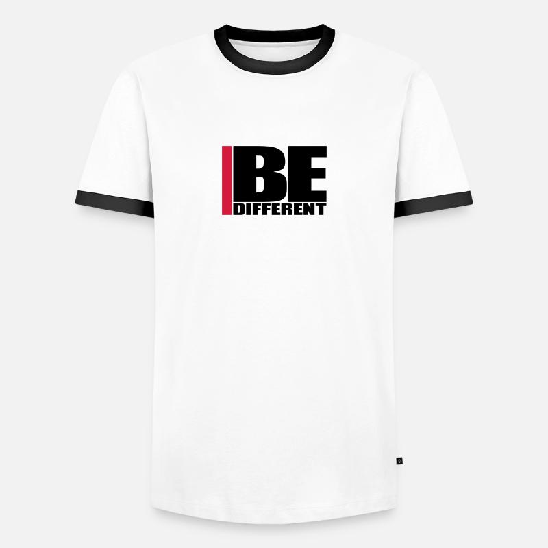 Cool Be Different Logo - Männer Kontrast-T-Shirt - Weiß/Schwarz