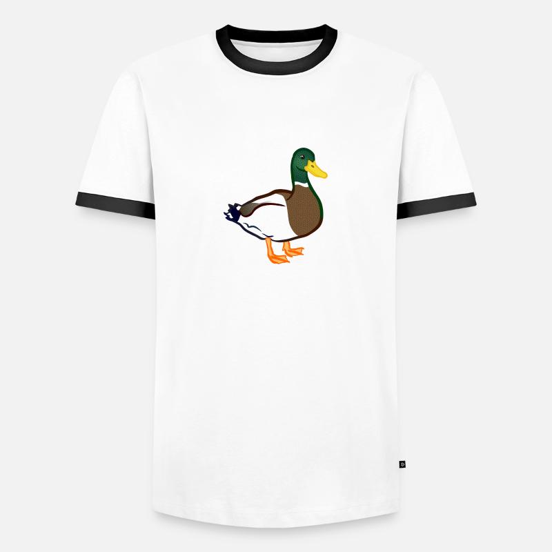 duck - Men's Ringer Shirt - white/black