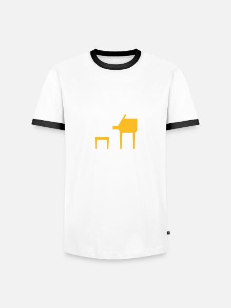 A Jazz Musician Plays On The Piano - Men's Ringer Shirt - white/black