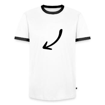 Fléche - arrow - T-shirt contrasté Homme - blanc/noir - Devant - AI Model Female 172 light (172cm) & AI Model Male 178 dark (178cm)