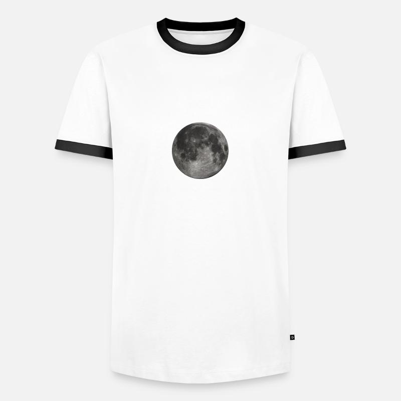 Glowing Full Moon - Men's Ringer Shirt - white/black