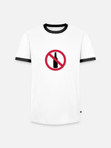 Alkohol - Männer Kontrast-T-Shirt - Weiß/Schwarz
