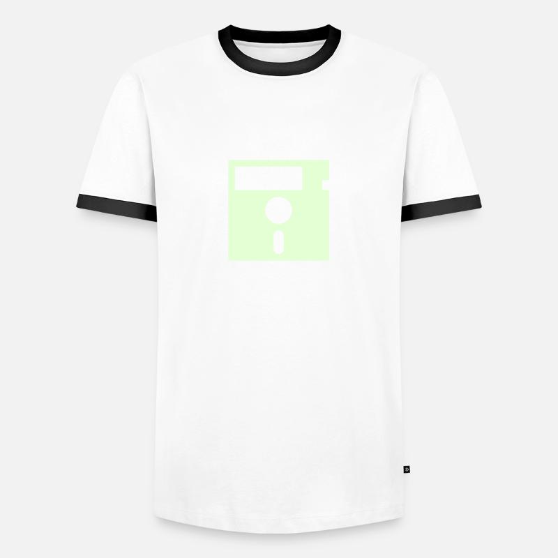 Floppy Disk - Men's Ringer Shirt - white/black