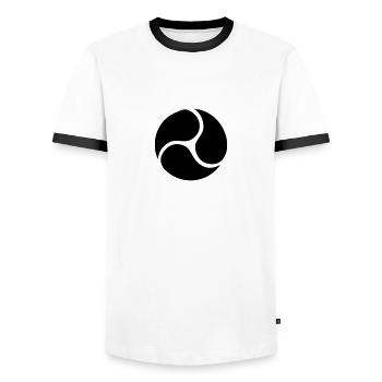 Greek Archaic Circle Form - Männer Kontrast-T-Shirt - Weiß/Schwarz - Vorne - AI Model Female 172 light (172cm) & AI Model Male 178 dark (178cm)