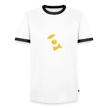 A Clown Face - Men's Ringer Shirt - white/black - Front - AI Model Female 172 light (172cm) & AI Model Male 178 dark (178cm)
