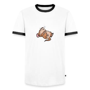 Schlafen Maus - Männer Kontrast-T-Shirt - Weiß/Schwarz - Vorne - AI Model Female 172 light (172cm) & AI Model Male 178 dark (178cm)
