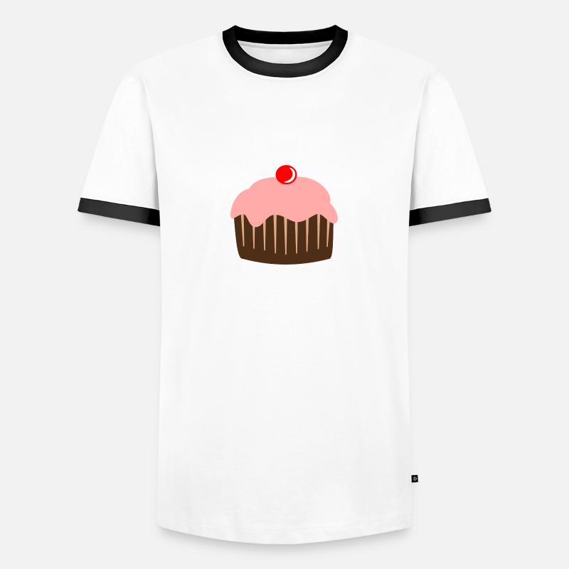 Cupcake pie sweets cherry - Men's Ringer Shirt - white/black