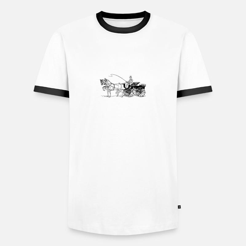 Pferdekutsche - Männer Kontrast-T-Shirt - Weiß/Schwarz
