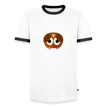 Cute guinea pig!! - Men's Ringer Shirt - white/black - Front - AI Model Female 172 light (172cm) & AI Model Male 178 dark (178cm)