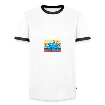 Reinböllern Pyrotechniker Böllern Feuerwerk - Männer Kontrast-T-Shirt - Weiß/Schwarz - Vorne - AI Model Female 172 light (172cm) & AI Model Male 178 dark (178cm)