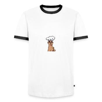Herdmännchen Erdmännchen Koch Backen Bäcker - Männer Kontrast-T-Shirt - Weiß/Schwarz - Vorne - AI Model Female 172 light (172cm) & AI Model Male 178 dark (178cm)