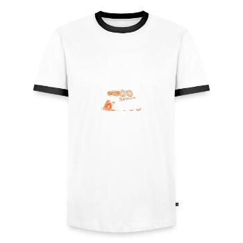 Surgeon of the forest Lumberjack Woodworker Forestry - Men's Ringer Shirt - white/black - Front - AI Model Female 172 light (172cm) & AI Model Male 178 dark (178cm)