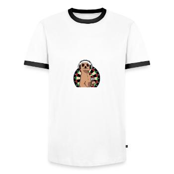 Can't hear you Darts Player Darts Darts - Men's Ringer Shirt - white/black - Front - AI Model Female 172 light (172cm) & AI Model Male 178 dark (178cm)