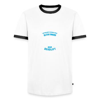 Deadlift Bodybuilding Bodybuilder Gym Kraftsport - Männer Kontrast-T-Shirt - Weiß/Schwarz - Vorne - AI Model Female 172 light (172cm) & AI Model Male 178 dark (178cm)