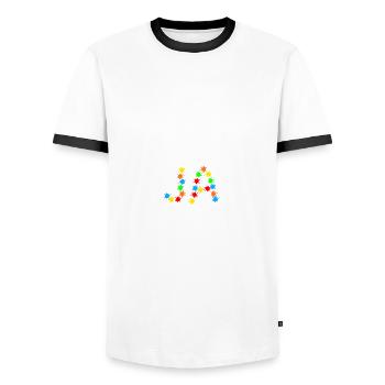 Gotcha Paintballspieler Paintball spielen - Männer Kontrast-T-Shirt - Weiß/Schwarz - Vorne - AI Model Female 172 light (172cm) & AI Model Male 178 dark (178cm)