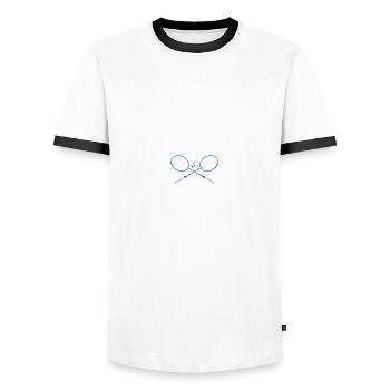 Keine Talente Federball Badminton Badmintonspieler - Männer Kontrast-T-Shirt - Weiß/Schwarz - Vorne - AI Model Female 172 light (172cm) & AI Model Male 178 dark (178cm)
