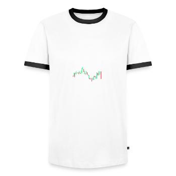 Ich checke Aktienkurse Aktienmarkt Börse Trader - Männer Kontrast-T-Shirt - Weiß/Schwarz - Vorne - AI Model Female 172 light (172cm) & AI Model Male 178 dark (178cm)