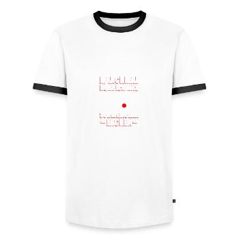Sometimes I listen to petanque boules petanque players - Men's Ringer Shirt - white/black - Front - AI Model Female 172 light (172cm) & AI Model Male 178 dark (178cm)