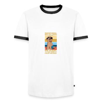 The ball petanque boules petanque players - Men's Ringer Shirt - white/black - Front - AI Model Female 172 light (172cm) & AI Model Male 178 dark (178cm)