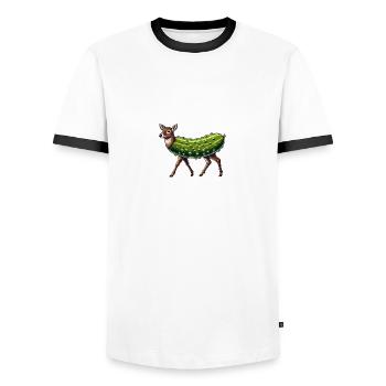 Dill Doe Funny Cucumber Pickle Cucumber Lover - Men's Ringer Shirt - white/black - Front - AI Model Female 172 light (172cm) & AI Model Male 178 dark (178cm)