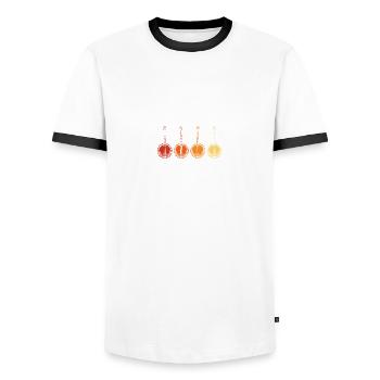 Country Bluegrass Banjo Player - Männer Kontrast-T-Shirt - Weiß/Schwarz - Vorne - AI Model Female 172 light (172cm) & AI Model Male 178 dark (178cm)