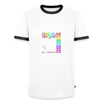 39th Birthday Born 1986 Birthday Gift - Men's Ringer Shirt - white/black - Front - AI Model Female 172 light (172cm) & AI Model Male 178 dark (178cm)