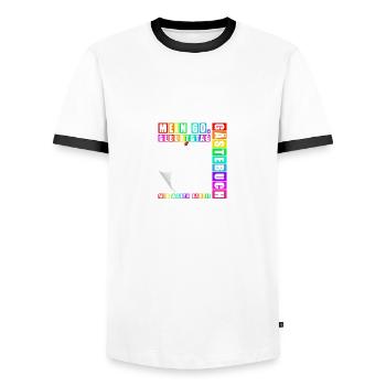 60ème anniversaire Né 1965 Cadeau d’anniversaire - T-shirt contrasté Homme - blanc/noir - Devant - AI Model Female 172 light (172cm) & AI Model Male 178 dark (178cm)