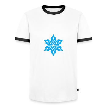 snowflake - Männer Kontrast-T-Shirt - Weiß/Schwarz - Vorne - AI Model Female 172 light (172cm) & AI Model Male 178 dark (178cm)