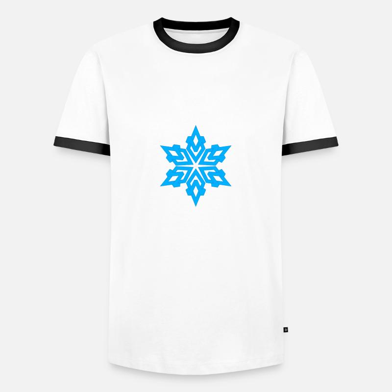 Snowflake - Men's Ringer Shirt - white/black