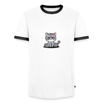 Apparently, I have a sarcastic, funny - Men's Ringer Shirt - white/black - Front - AI Model Female 172 light (172cm) & AI Model Male 178 dark (178cm)