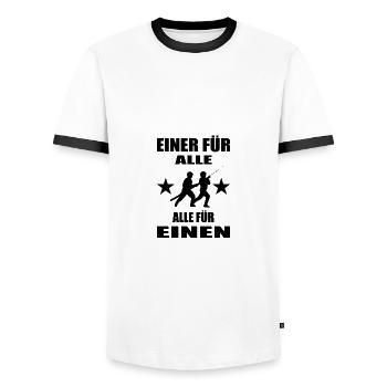 Feuerwehr - Männer Kontrast-T-Shirt - Weiß/Schwarz - Vorne - AI Model Female 172 light (172cm) & AI Model Male 178 dark (178cm)
