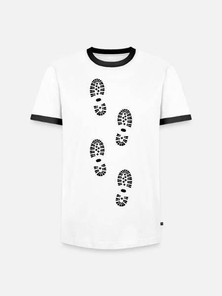 Footprints, hiking (super cheap) - Men's Ringer Shirt - white/black