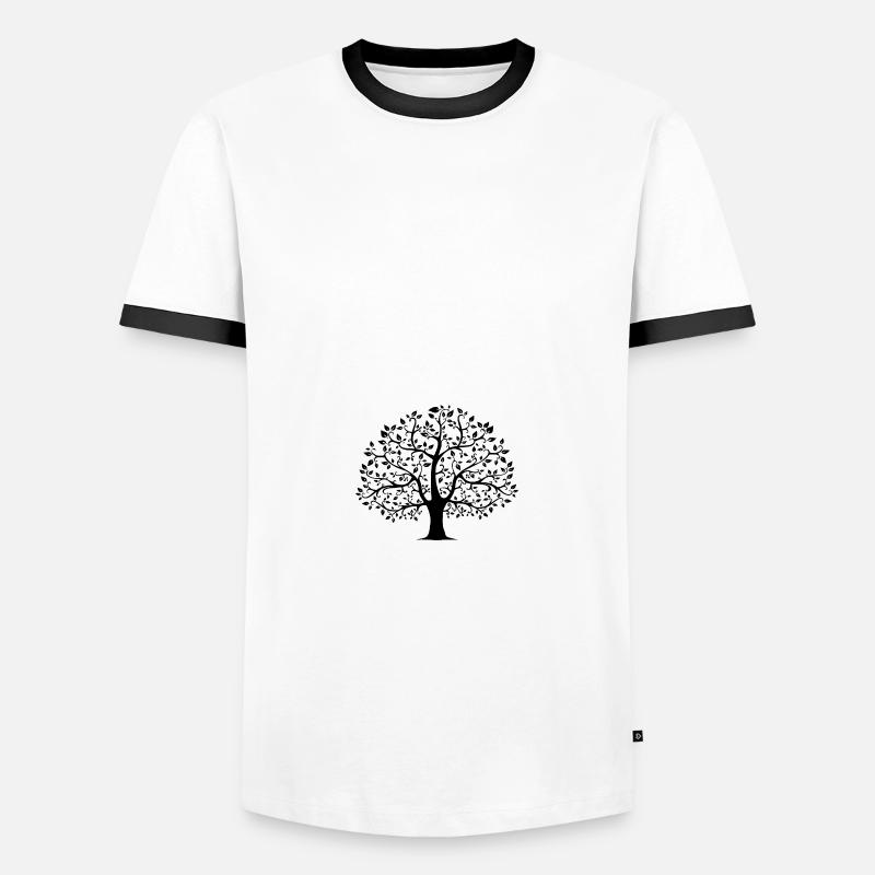 tree - Men's Ringer Shirt - white/black