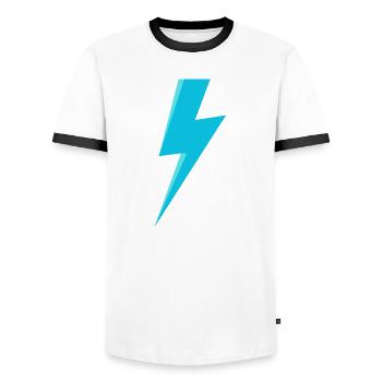 Eclair bleu - T-shirt contrasté Homme - blanc/noir - Devant - AI Model Female 172 light (172cm) & AI Model Male 178 dark (178cm)